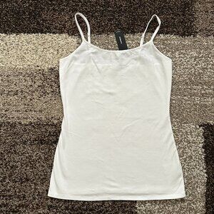 EXPRESS (M) White Best Loved Cami Fitted Tank NO BRA SHELF Original Stretch #1